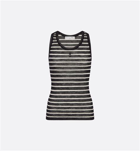 dior oblique tank top|Dior Marinière Tank Top Black and Ecru Ribbed Wool Knit .